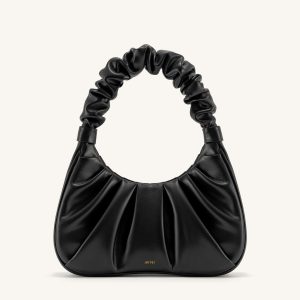 Gabbi Ruched Hobo Handbag - Black