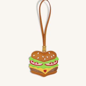 Burger Bag Charm - Brown