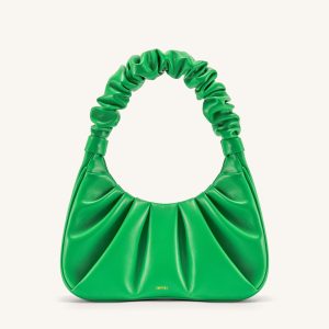 Gabbi Ruched Hobo Handbag - Grass Green