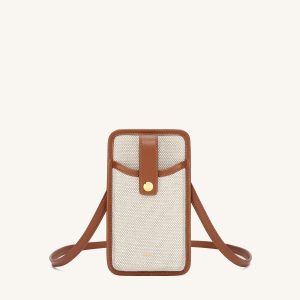 Aylin Canvas Phone Bag - Brown