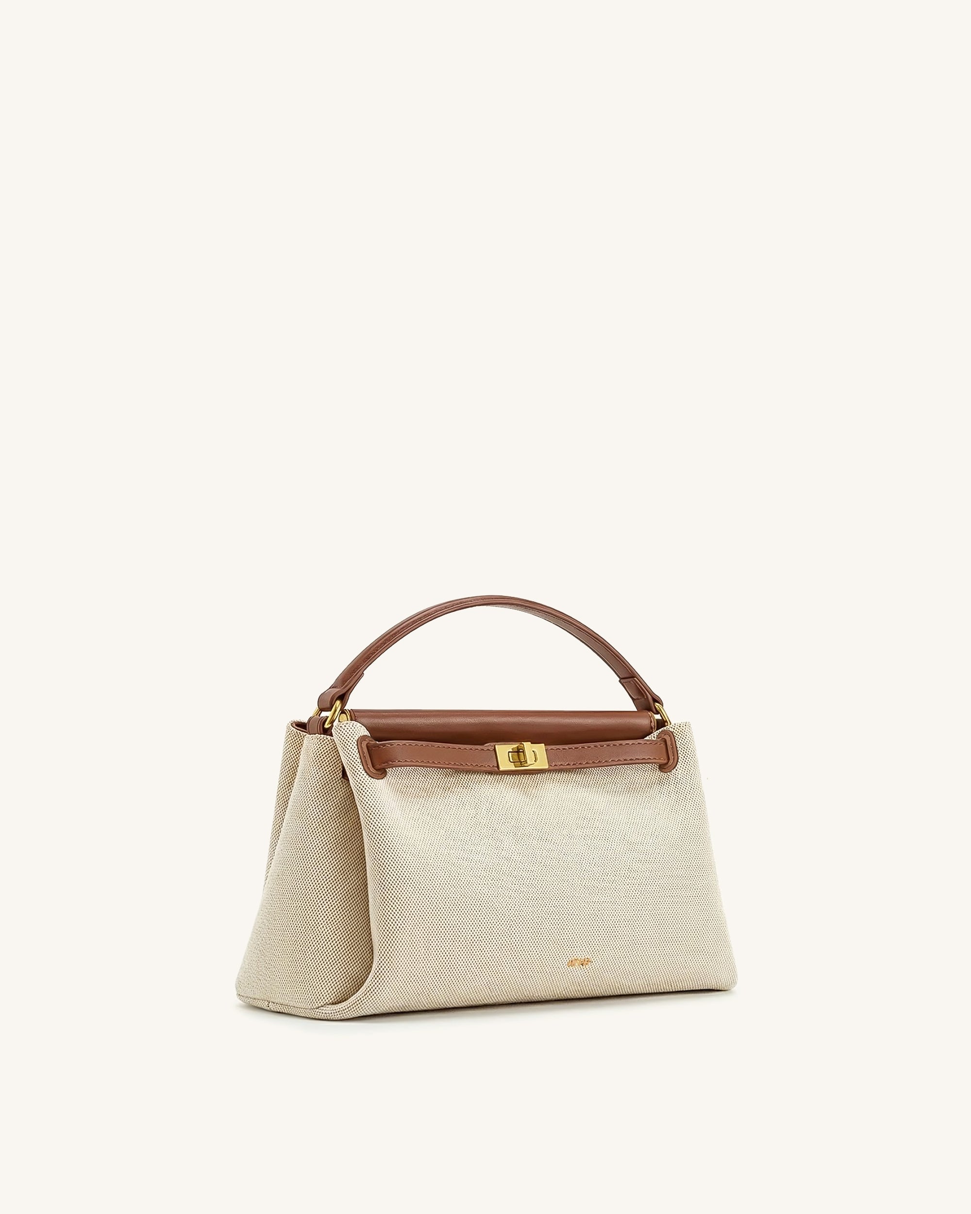 Carmen Top Handle Bag - Brown Canvas - Image 2