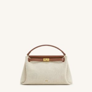 Carmen Top Handle Bag - Brown Canvas