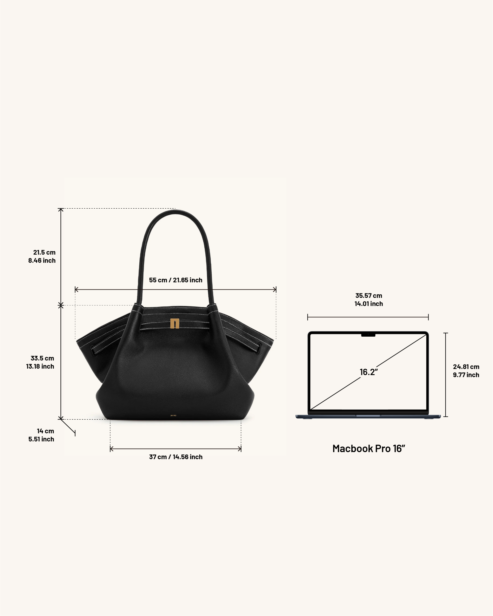Hana Large Tote Bag - Black - Image 2