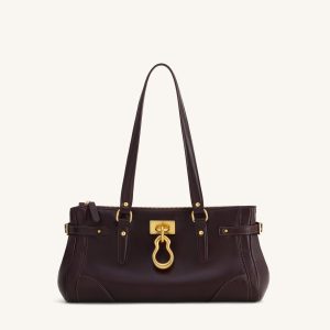 Yvette Elongated Tote Bag - Dark Brown