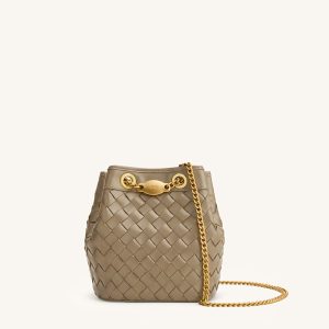 Yara Hand-Woven Bucket Bag - Taupe