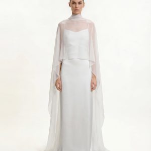 Tulle Cape Shawl - White