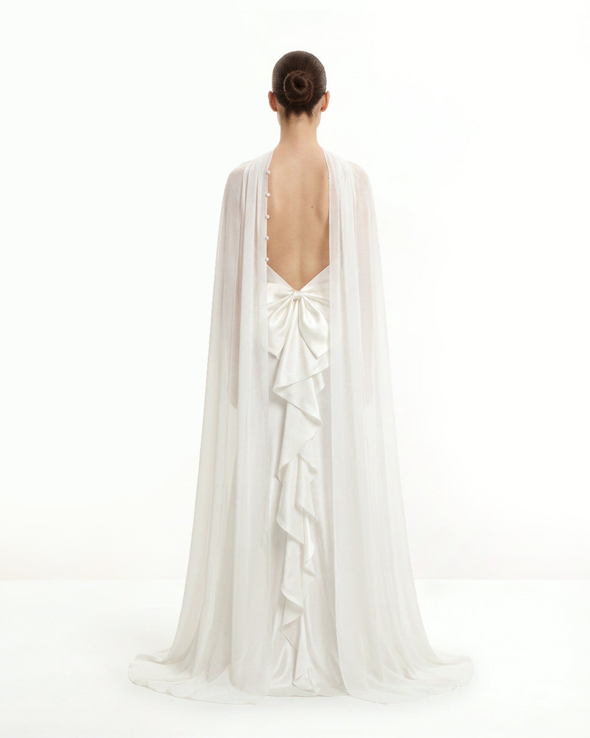 Tulle Cape Shawl - White - Image 4