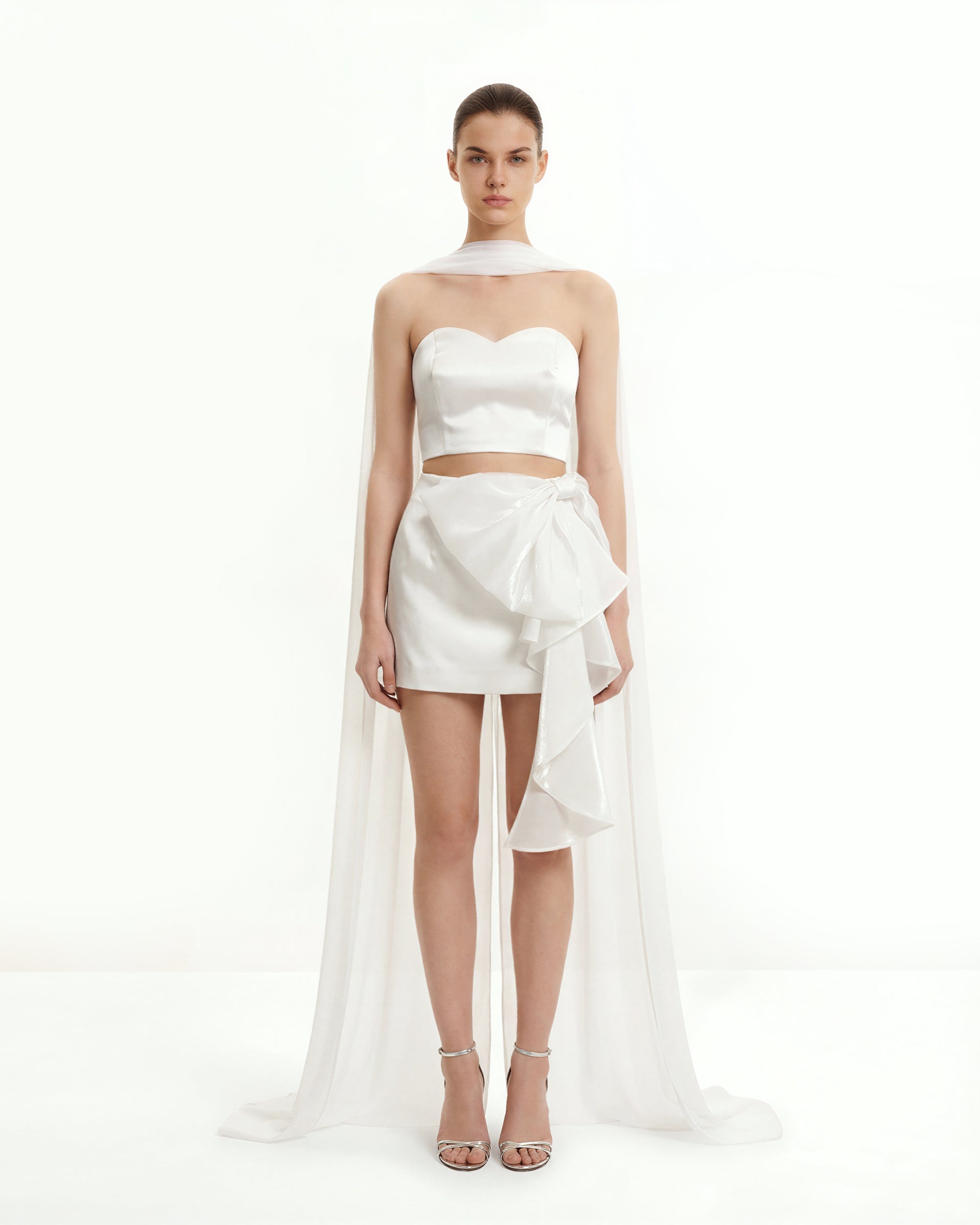 Tulle Cape Shawl - White - Image 5