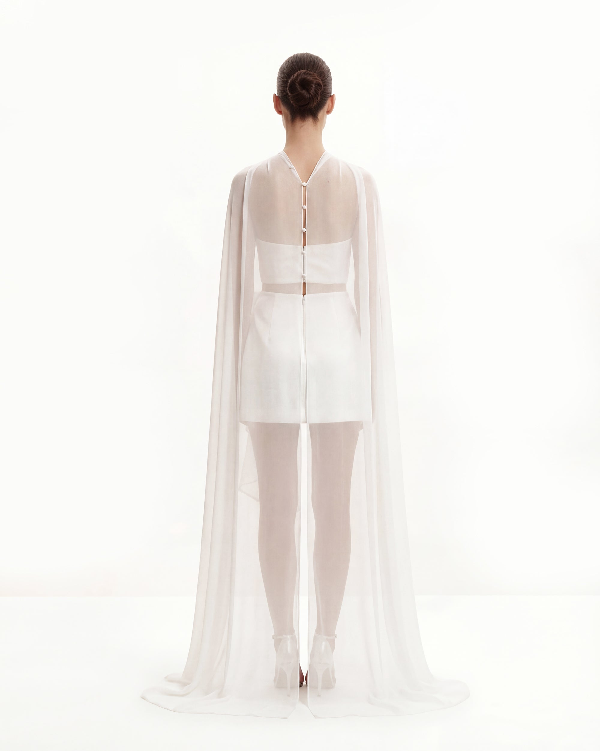 Tulle Cape Shawl - White - Image 6