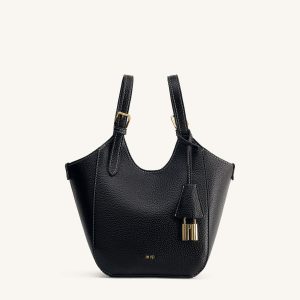 Ines Padlock Tote Bag - Black