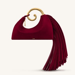 Nell Fringe Hardware Top Handle Bag - Burgundy