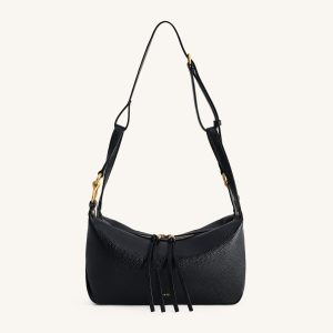 Selia Soft-Grain Crossbody Bag - Black