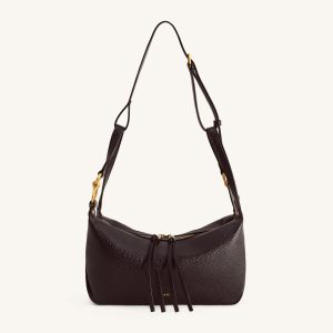Selia Soft-Grain Crossbody Bag - Dark Brown