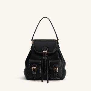 Harper Buckle Pocket Backpack - Black