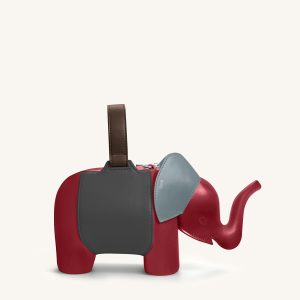 Claire Elephant Shaped Handbag - Red/Dark Gray