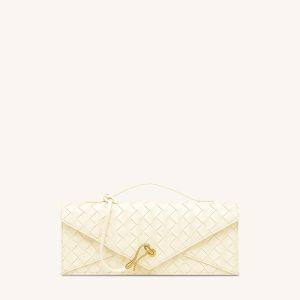 Celeste Woven Textured Envelope Top Handle Bag - Ivory