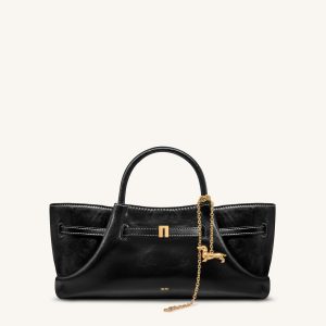Maeve Dachshund Metal Charm Tote Bag - Black