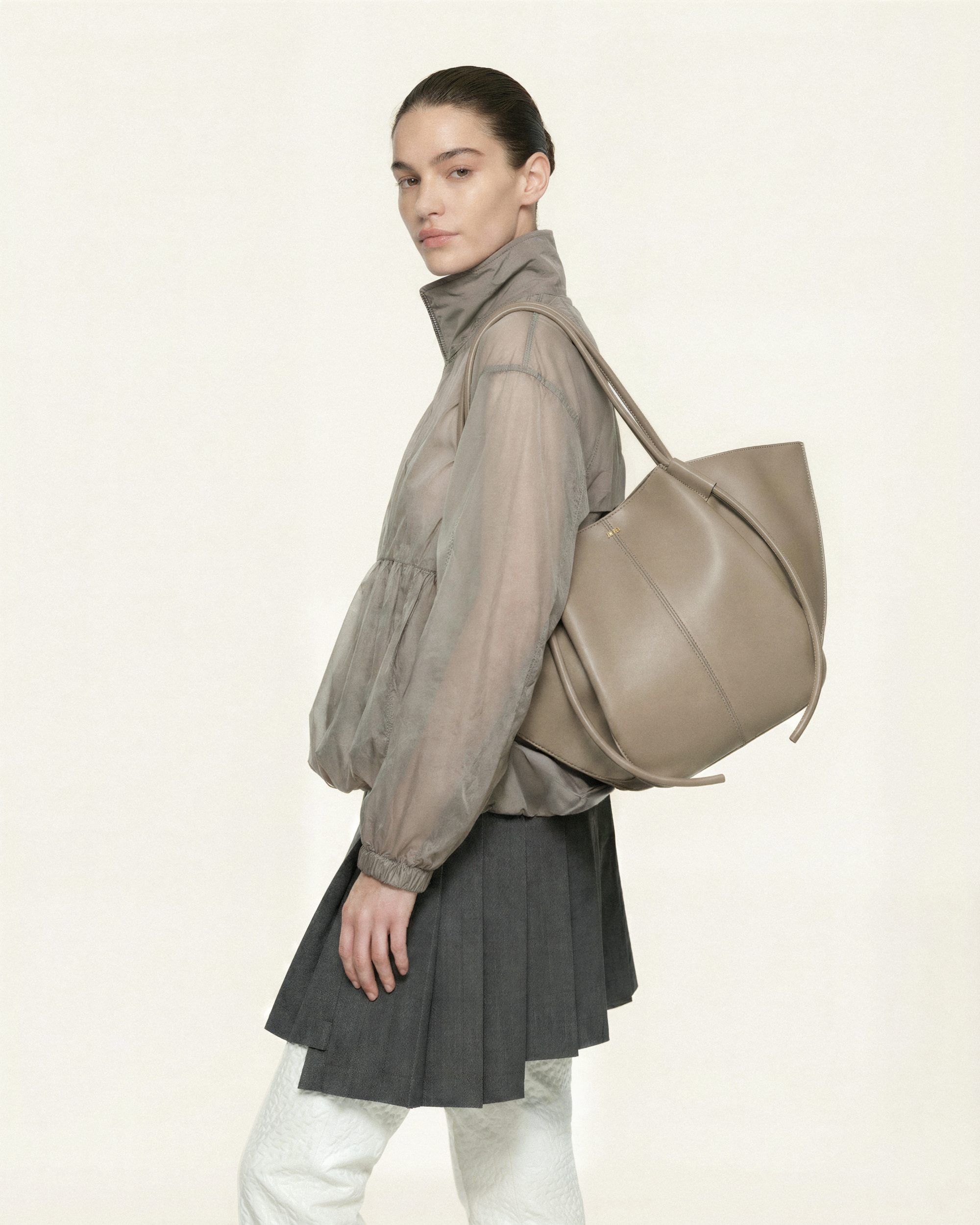Nala Wide Tote Bag - Taupe - Image 2