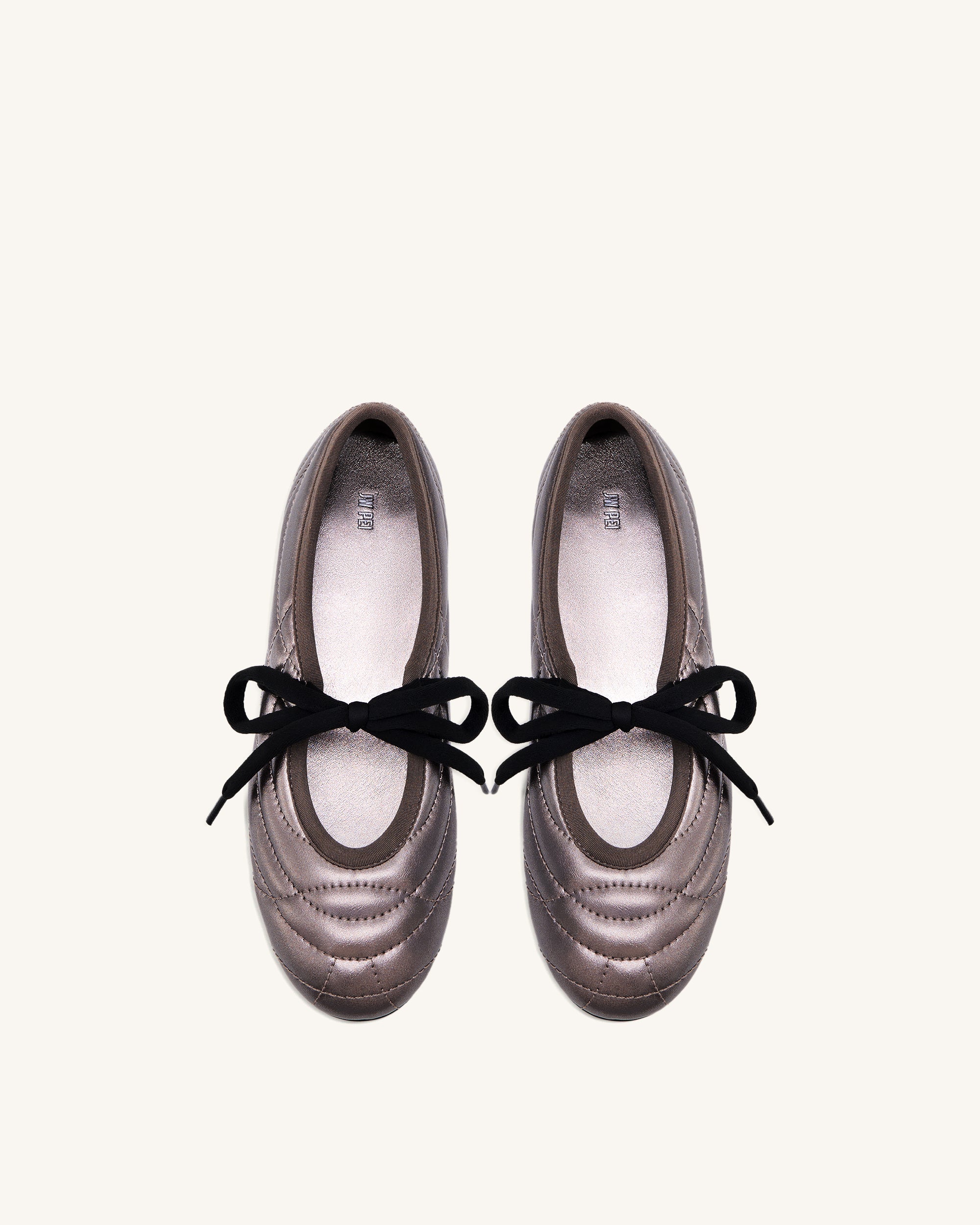 Erika Topstitching Lace-up Ballet Flats - Dark Brown - Image 4