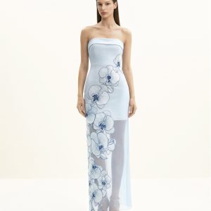 Orchid Embroidered Dress - Light Blue
