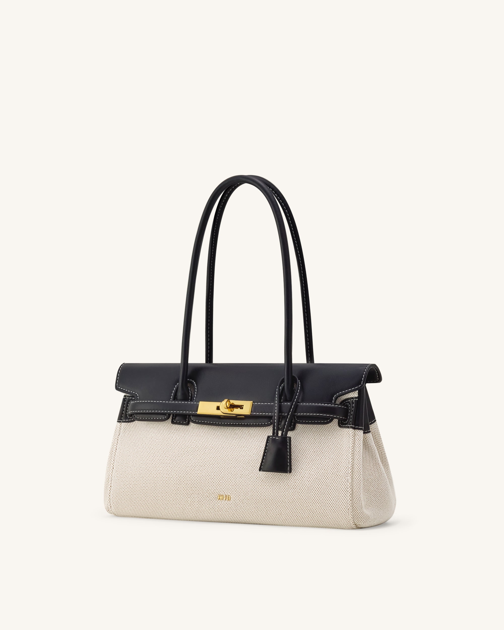 Yara Shoulder Bag - Black Canvas - Image 3