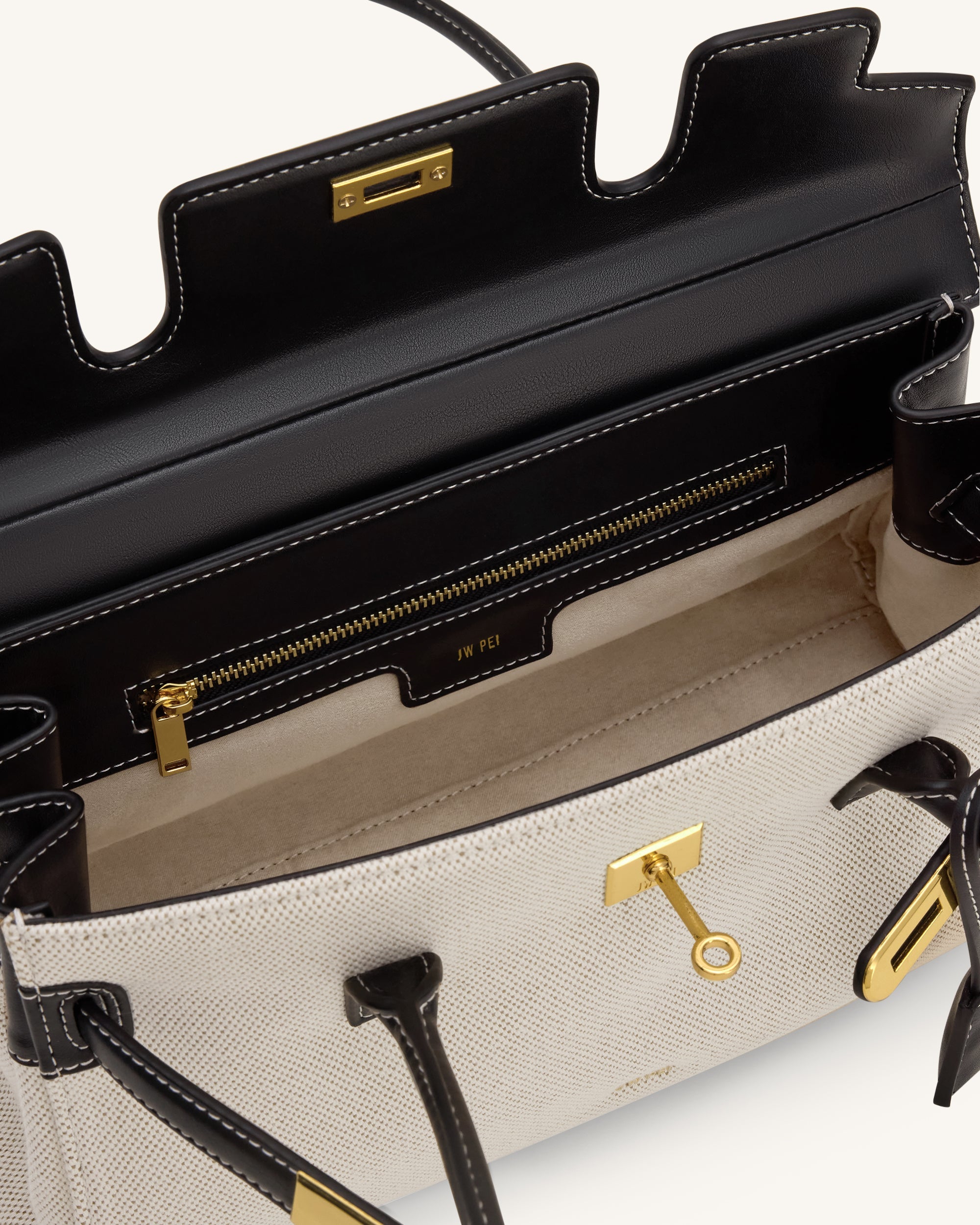 Yara Shoulder Bag - Black Canvas - Image 5