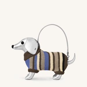 Addison Dachshund Handbag - Silver
