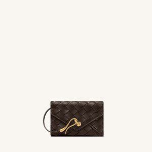 Celeste Woven Textured Envelope Wallet - Chocolate