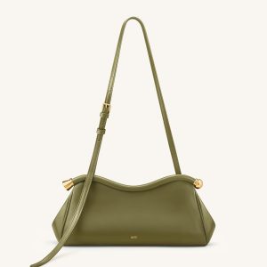 Naomi Curved Shoulder Bag - Olive Green