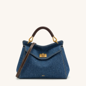 Lucia Classic Handbag - Blue Denim