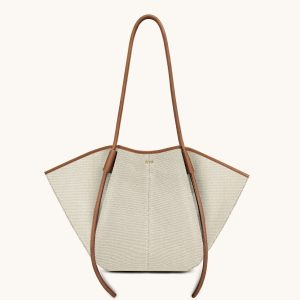 Nala Wide Tote Bag - Brown Canvas