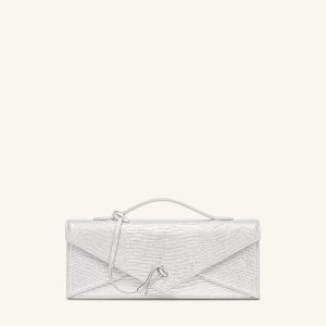 Celeste Envelope Top Handle Bag - Silver Lizard Texture
