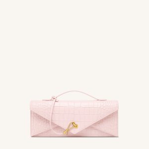Celeste Envelope Top Handle Bag - Pink Croc