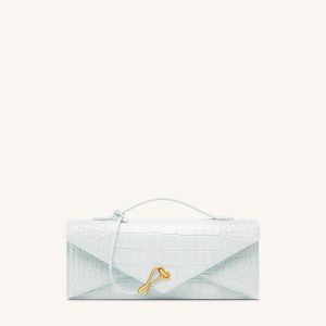 Celeste Envelope Top Handle Bag - Light Blue Croc