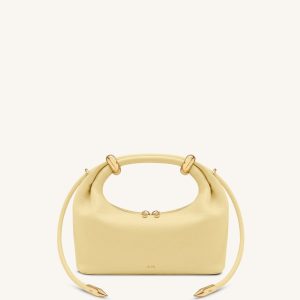 Ellie Metal Ring Embellished Top Handle Bag - Lemon Yellow