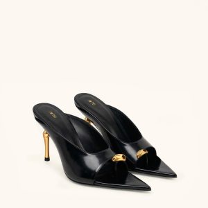 Noemi Pointed-Toe Mule Heels - Black