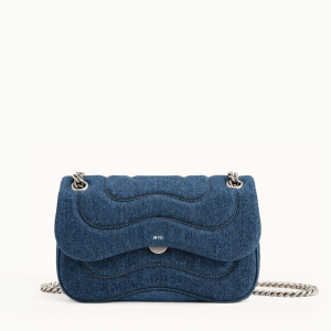 Tina Quilted Chain Crossbody - Blue Denim