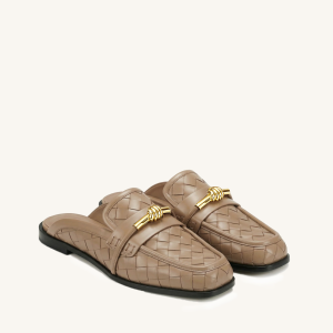 Elowen Woven Horsebit Mule Loafers - Khaki