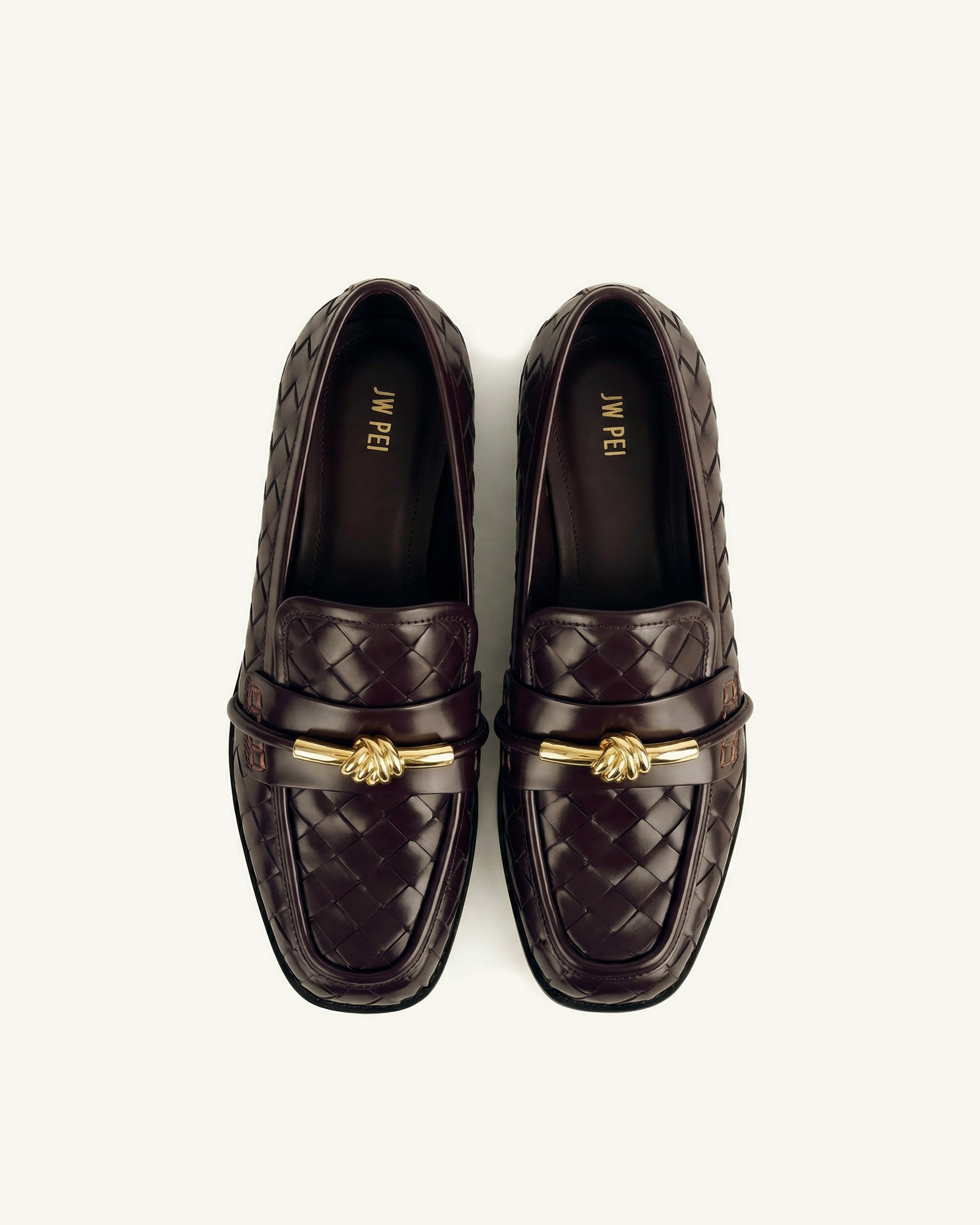 Elowen Woven Horsebit Loafers - Burgundy - Image 2