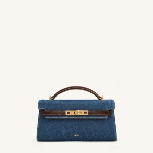 Noor Top Handle Bag - Blue Denim