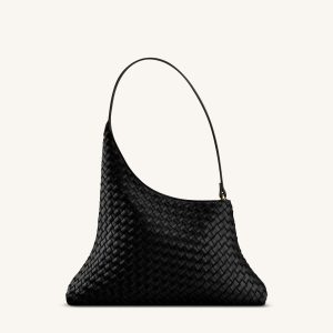 Lyra Woven Shoulder Bag - Black