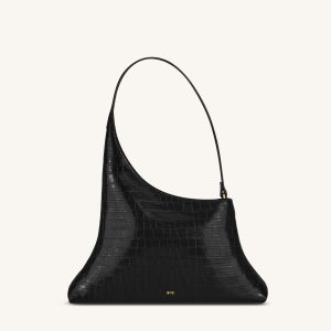 Lyra Shoulder Bag - Black Croc