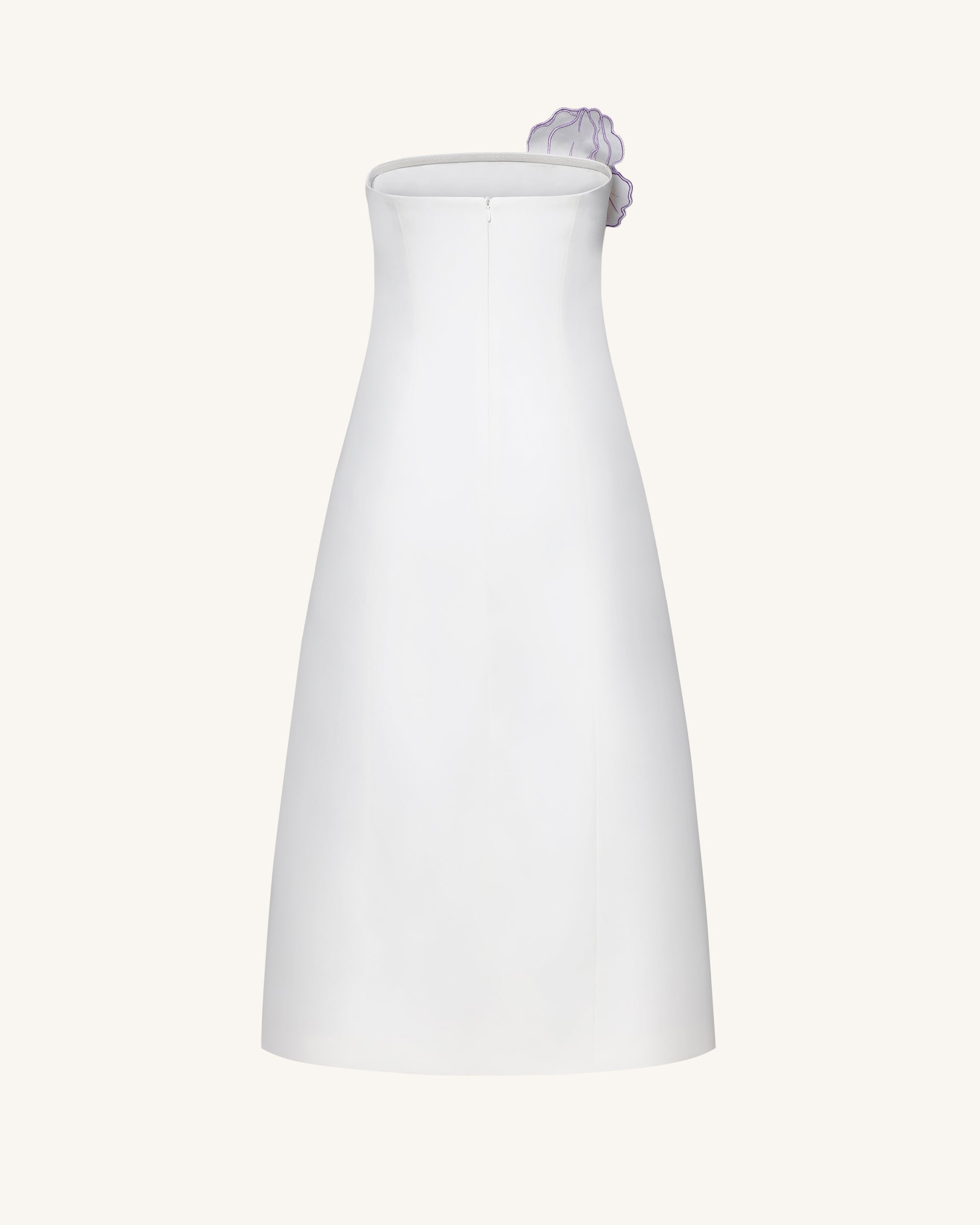 Iris Floral Print Strapless A-Line Maxi Dress - White - Image 4