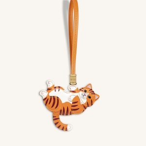 Playful Cat Bag Charm - Orange