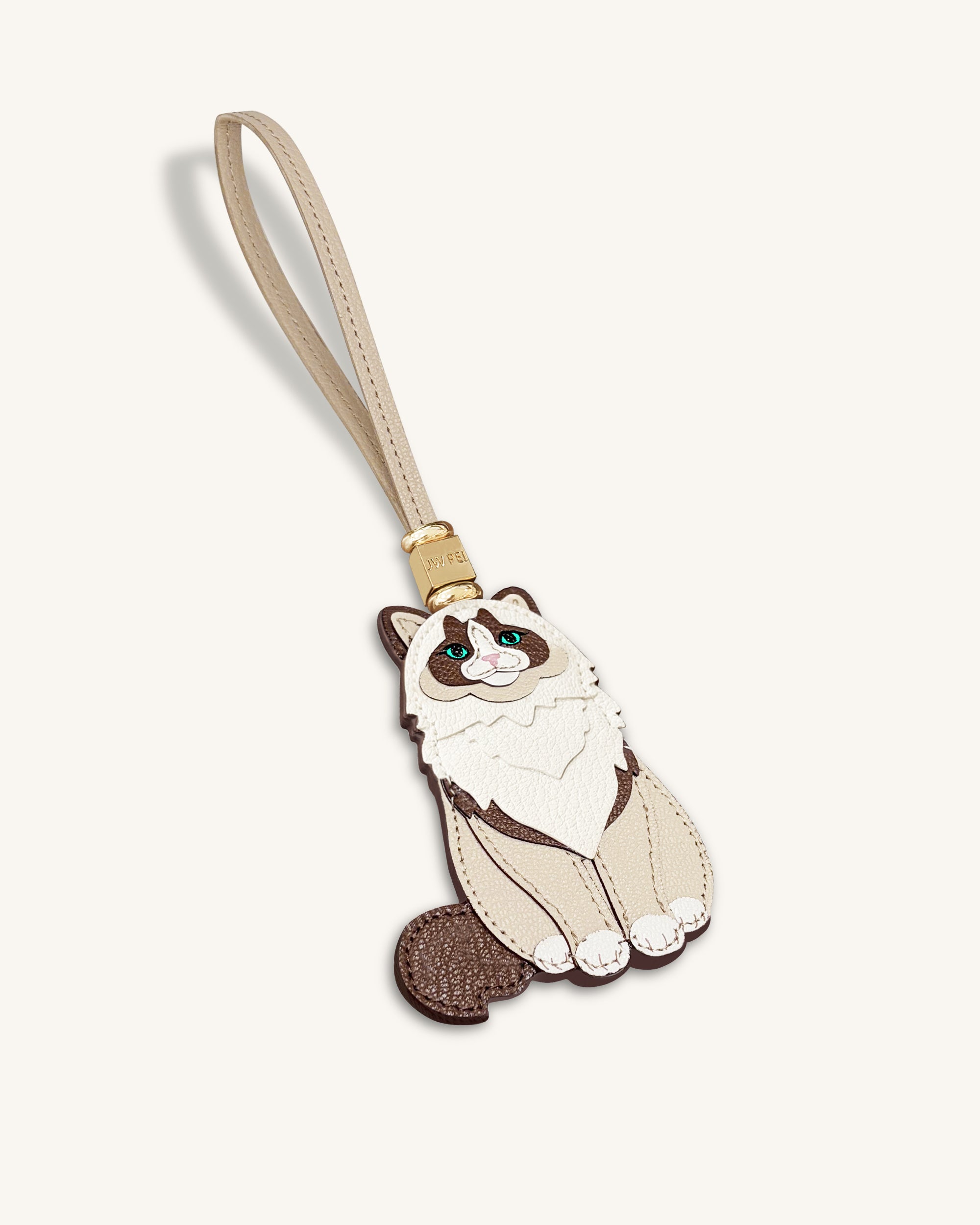 Ragdoll Cat Bag Charm - Beige - Image 3