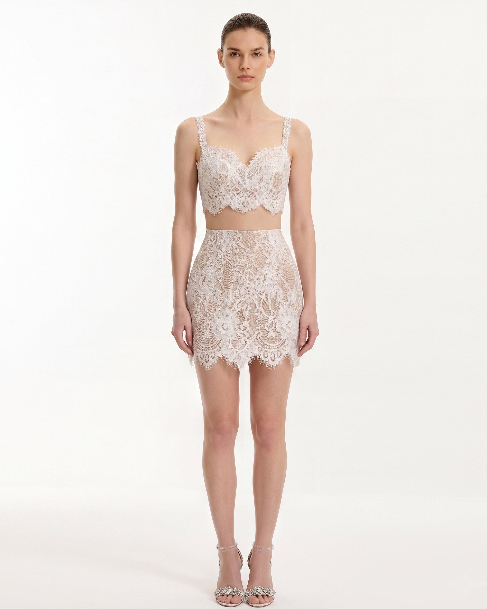 Lace Crop Camisole - White