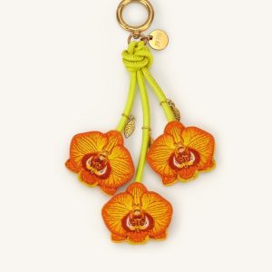 Orchid Bag Charm - Bright Orange