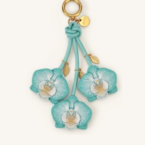 Orchid Bag Charm - Aqua