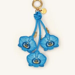 Orchid Bag Charm - Blue