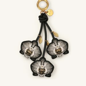 Orchid Bag Charm - Black